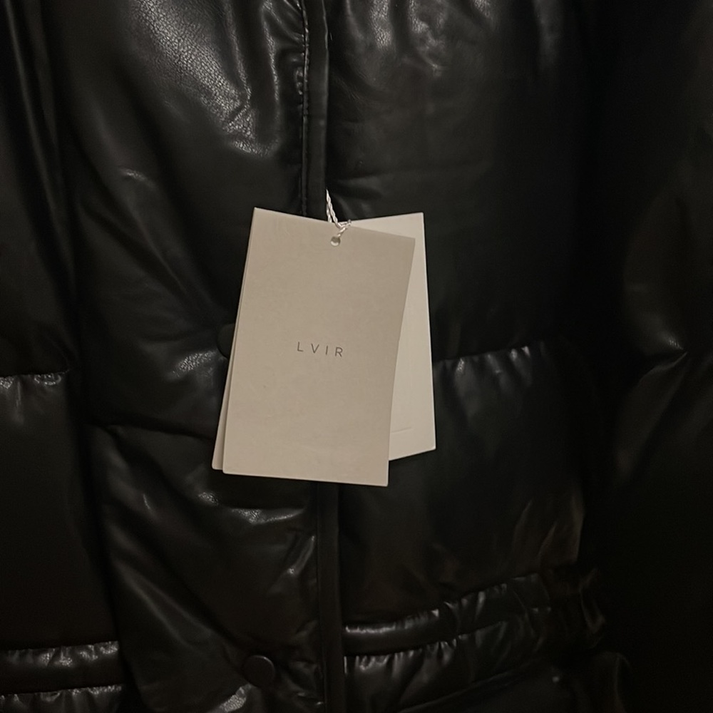 LVIR Hooded Leather Puffer Coat Size M - Picture 9 of 15